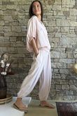 Basso Button Drape Cap Sleeve Shirt Seashell